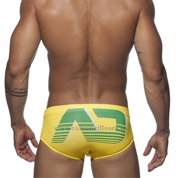 Slip Natacion Addicted Hombre Amarillo Verde 